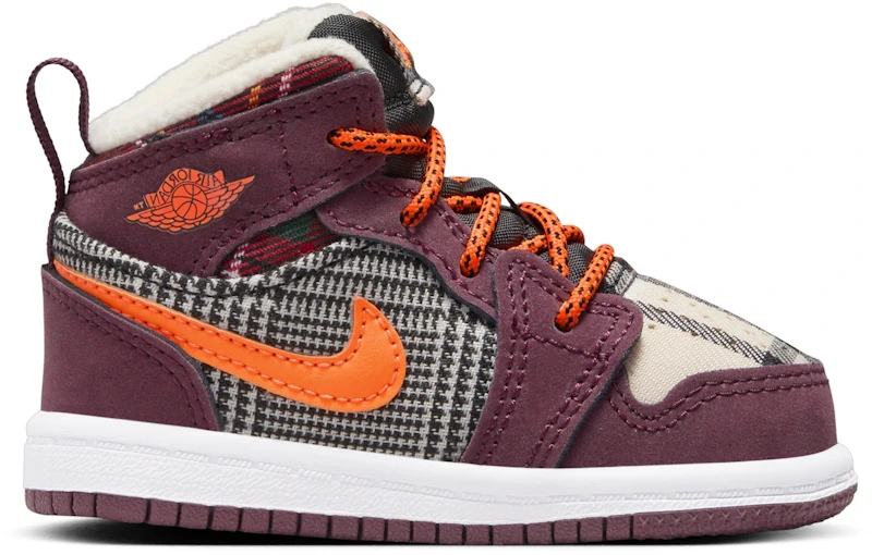 Jordan 1 Mid SE Night Maroon Black White Total Orange (TD)