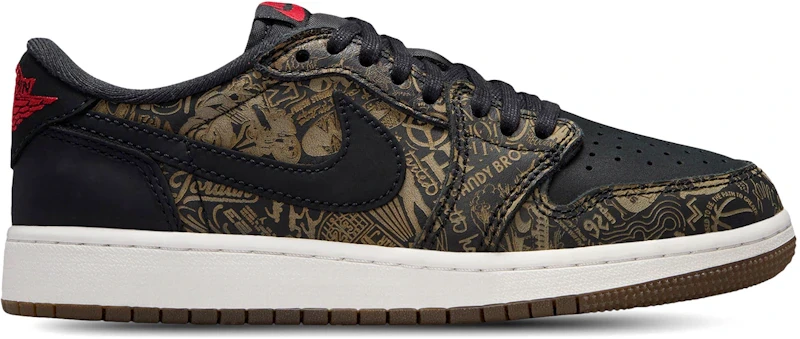 Jordan 1 Retro Low OG Laser Black University Red (GS)