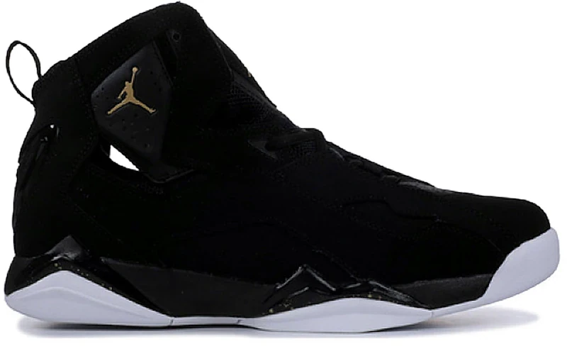 Jordan True Flight Black Metallic Gold Black White
