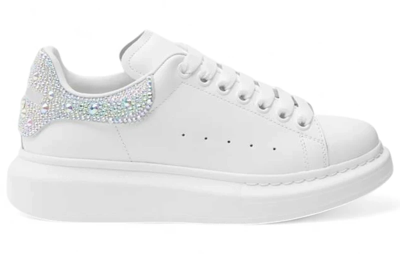 Alexander McQueen Oversized White Silver Iridescent Crystal (Women's)