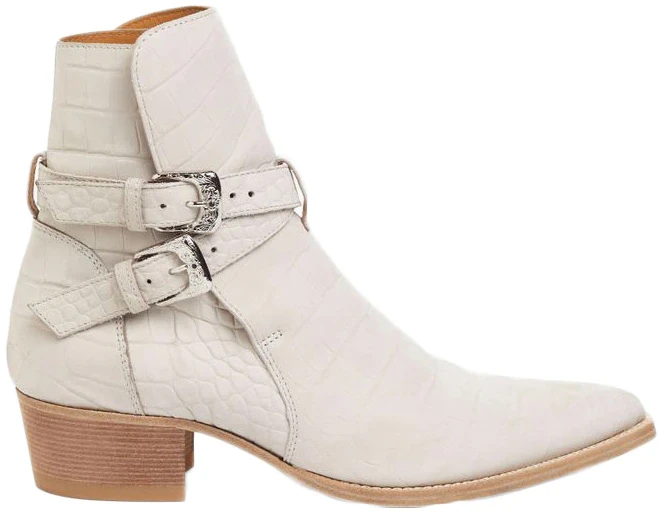 AMIRI Jodhpur Boots Ivory Croc