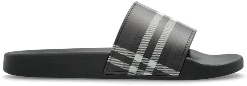 Burberry Check Slides Mahogany
