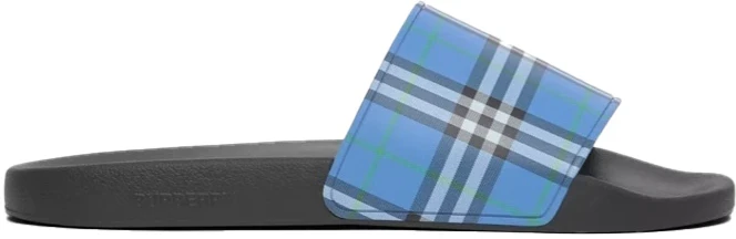 Burberry Embossed Logo Slides Dark Cerulean Blue