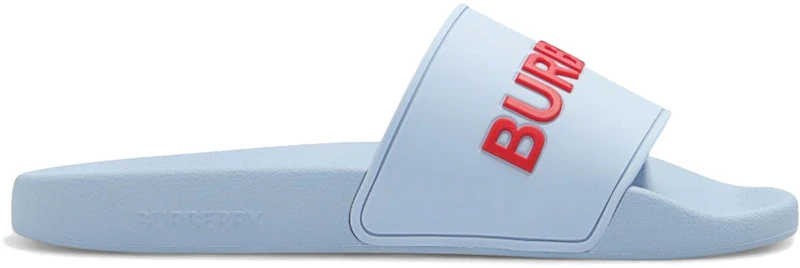 Burberry Furley Logo Slides Pale Blue (Women's)