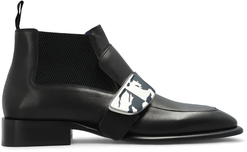 Burberry Shield Leather Chelsea Boots Black