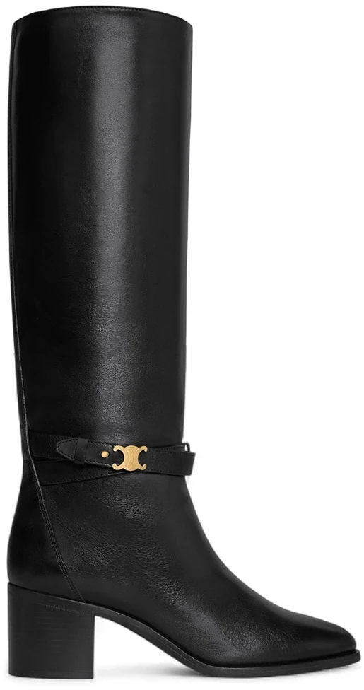 Celine Garance Triomphe Strap High Boot Black (Women's)