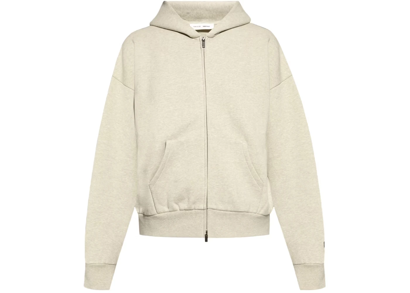 Fear of God Essentials Fleece Zip Up Hoodie Heather Stone