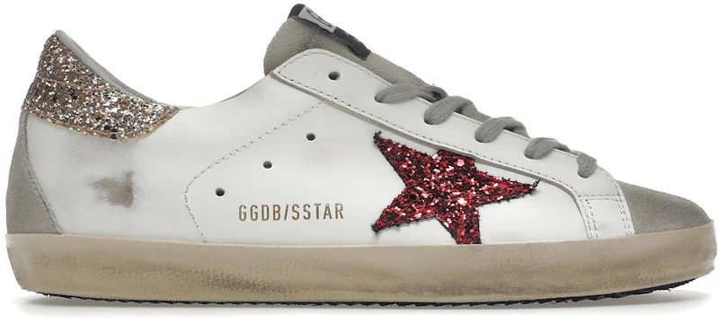 Golden Goose Super-Star White Red Glitter (Women's)