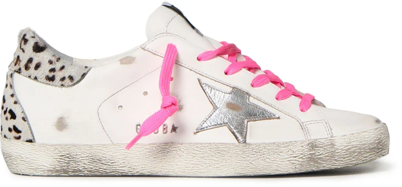 Golden Goose Super Star White Silver Pink Leopard Print (Women's)
