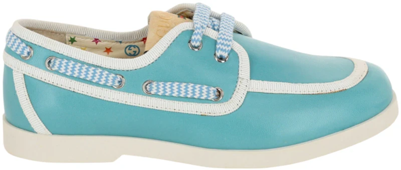 Gucci Leather Boat Shoes Light Blue (Kid's)