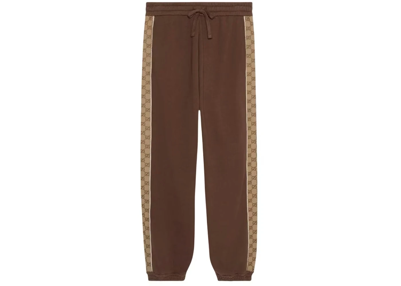 Gucci Monogram Panelled Cotton Jersey Jogging Pants Brown/Beige