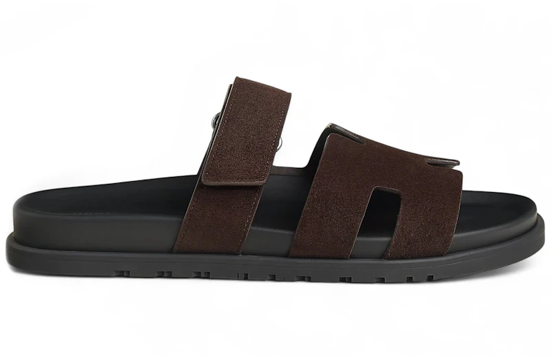 Hermes Chypre Sandal Marron Ébène Suede Goatskin