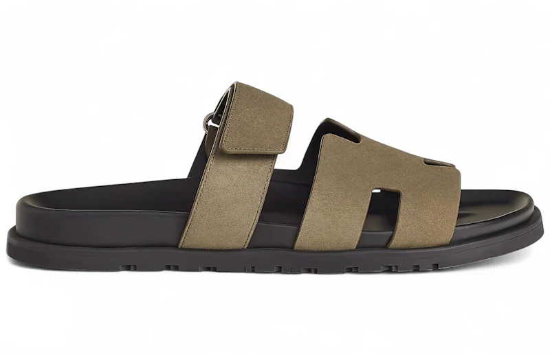 Hermes Chypre Sandal Vert Toundra Suede Goatskin
