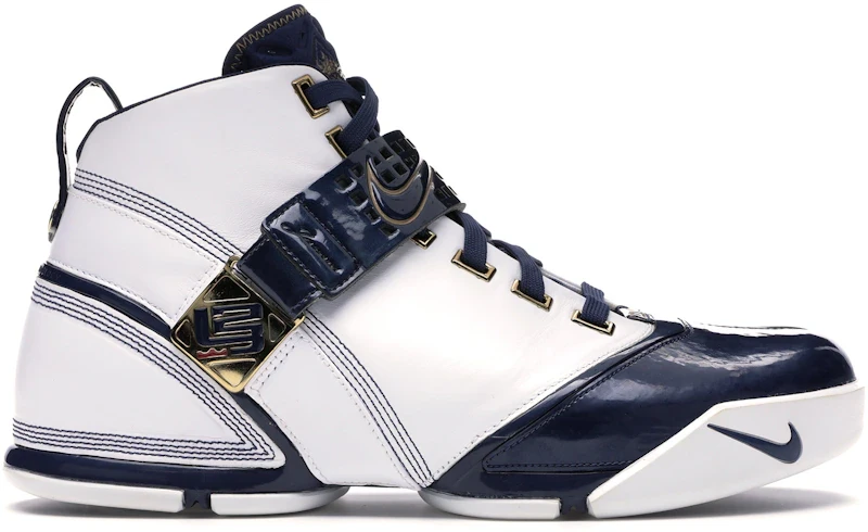Nike LeBron 5 White Navy Metallic Gold