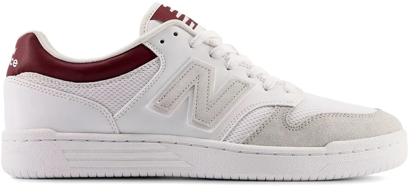 New Balance 480 White Classic Crimson