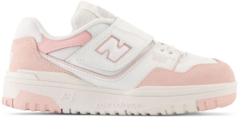 New Balance 550 Bungee Lace White Pink Haze (PS)