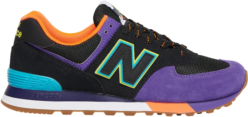New Balance 574 Black Purple Orange Blue