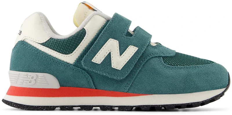 New Balance 574 Hook and Loop New Spruce Blast Red (PS)