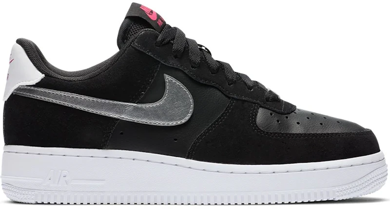 Nike Air Force 1 Low Black Pink Blast Metallic Silver (Women's)