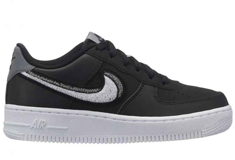 Nike Air Force 1 Low LV8 Chenille Swoosh Black (GS)