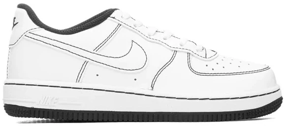 Nike Air Force 1 Low White Black Contrast Stitch (PS)
