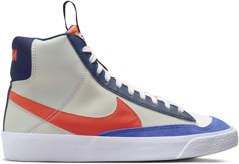 Nike Blazer Mid '77 SE White Light Silver Midnight Navy Team Orange (GS)