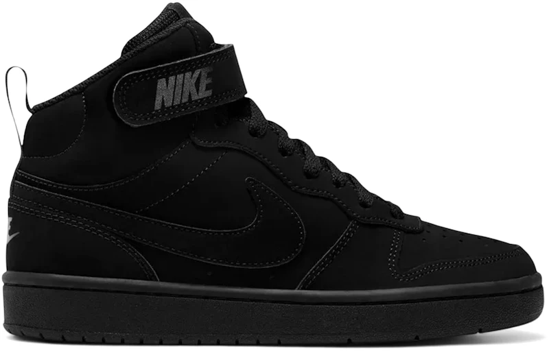 Nike Court Borough Mid 2 Triple Black Nubuck (GS)