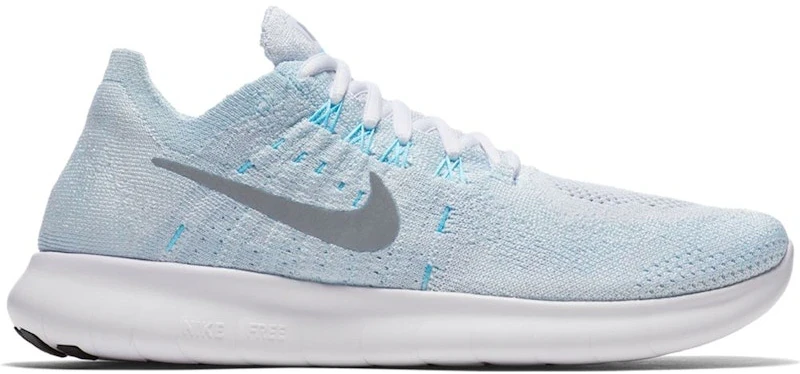 Nike Free Run Flyknit 2017 Pure Platinum Glacier Blue (Women's)