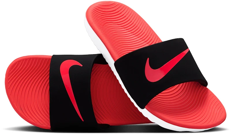 Nike Kawa Slide Black White Bright Crimson (GS)