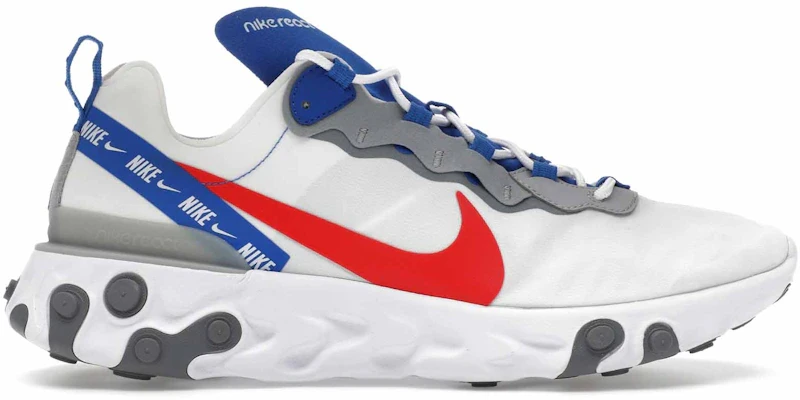 Nike React Element 55 White Game Royal Habanero Red