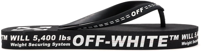 Off-White Logo Typographic Flip Flop Black SS20