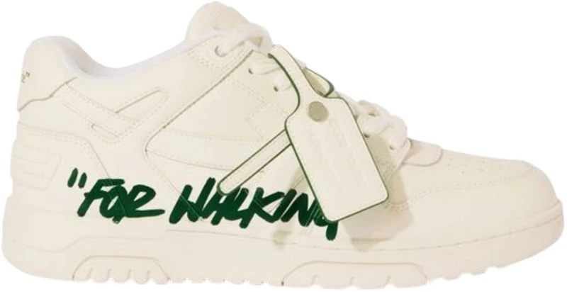 OFF-WHITE Out Of Office For Walking Low Tops White Green