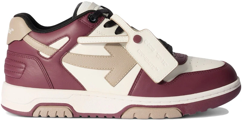 OFF-WHITE Out Of Office Low Tops White Burgundy