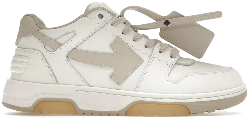 OFF-WHITE Out Of Office OOO Low Tops White Beige