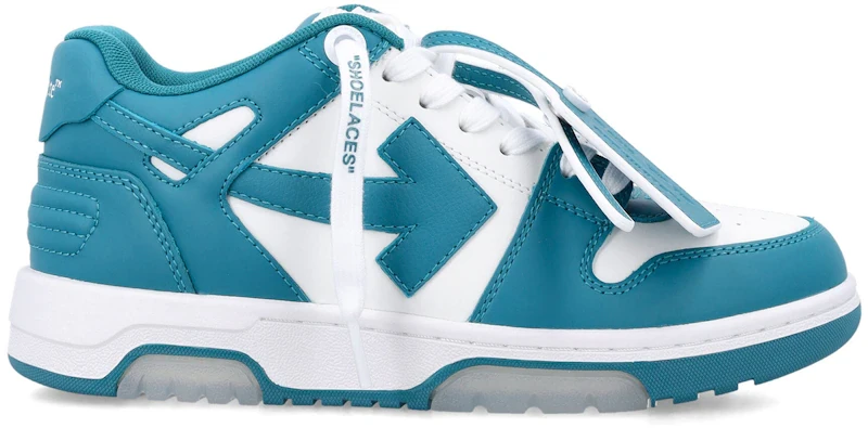 OFF-WHITE Out Of Office OOO Low Tops White Petrol Blue (Women's)