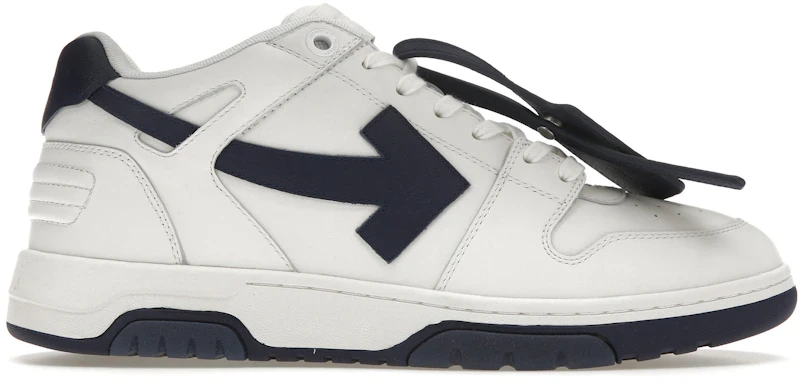 OFF-WHITE Out Of Office OOO Low Tops White Navy Blue