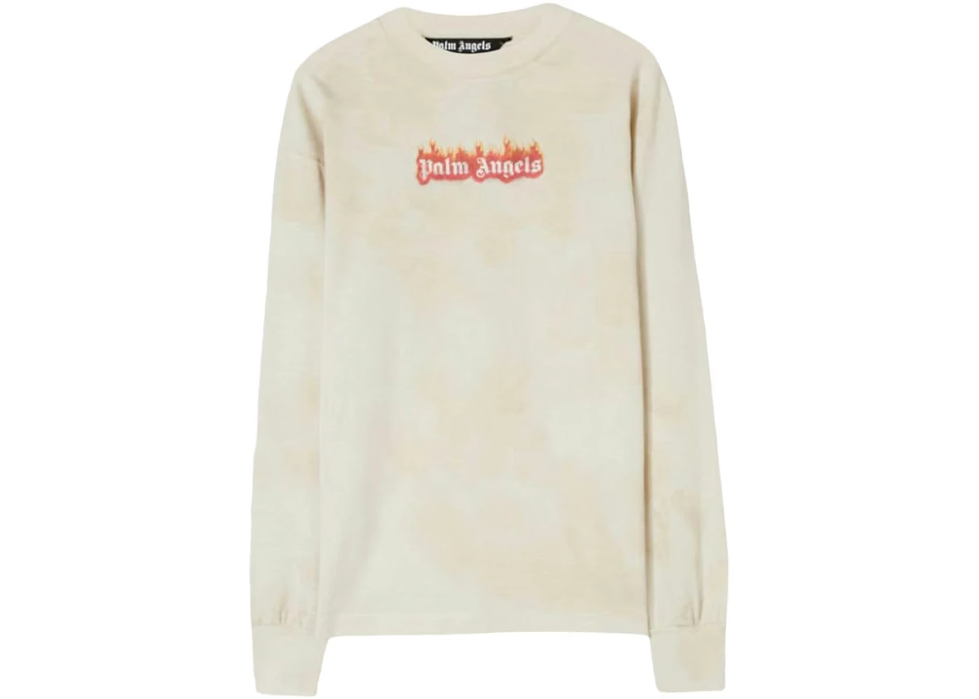 Palm Angels Burning Logo Classic Longsleeve T-shirt Off White/Black