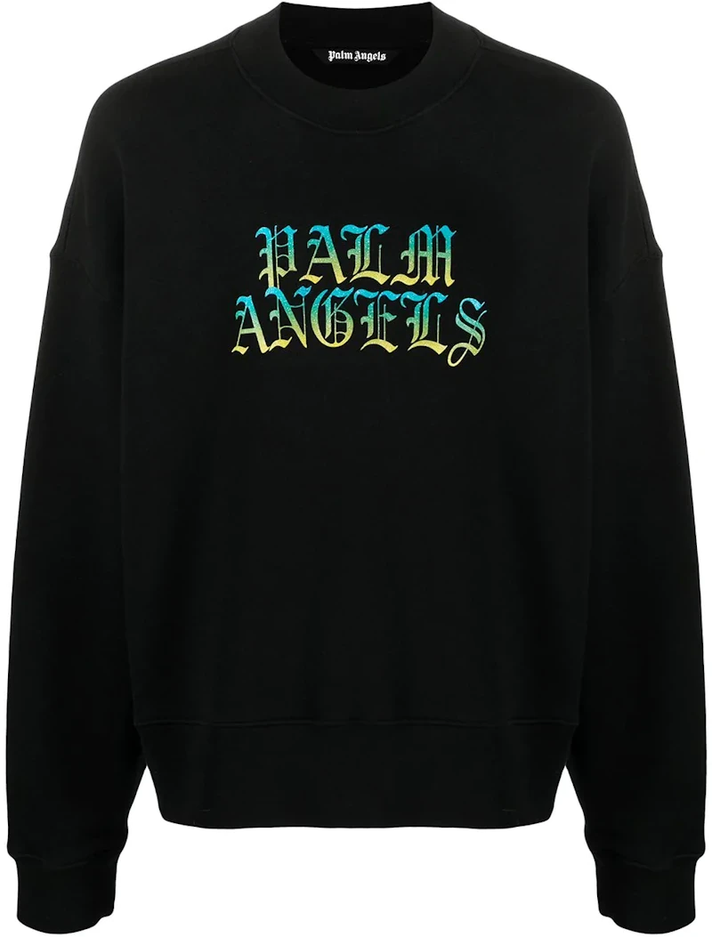 Palm Angels Hue Gothic Logo Crewneck Sweatshirt Black