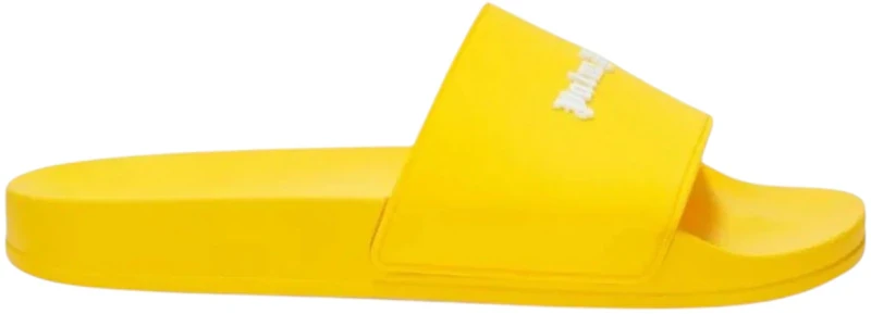 Palm Angels Logo Embossed Slides Yellow